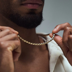 Collares Elegantes de Cadena de Trigo de Acero Inoxidable 316 con Acabado Pulido y Baño de Oro PVD de 18K, Accesorio de Joyería de Moda para Hombre y Mujer - Product Image 5