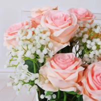 Hochwertige Dekorative Seiden-Latex-Rosen Künstliche Realistische Blumen für Hochzeit, Weihnachten, Ostern 51cm
