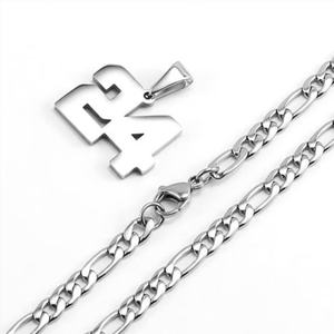 Collier personnalisé en acier inoxydable avec pendentif, collier de baseball en argent plaqué pour femmes, hommes, filles et garçons - Product Image 5