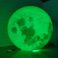 Modèle de lune gonflable géant RGB de 3 m, imprimé sur mesure, sphère planétaire gonflable pour centre commercial, exposition de festival, événement thématique