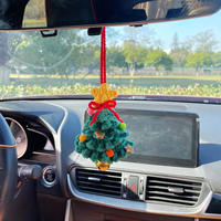 Poupée de Noël en tricot et crochet en gros, pendentif de voiture en peluche écologique, taille personnalisable, décoration, cadeau, poupée unique en fil