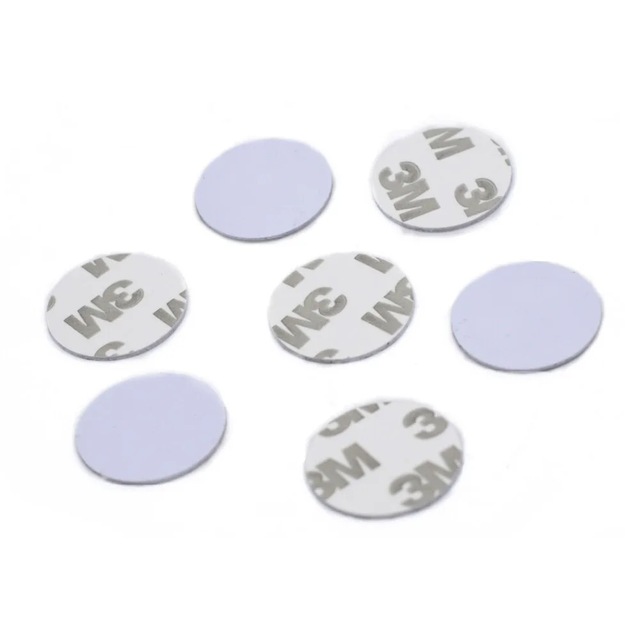 PVC Tag 25mm Coin Adhesive NFC Tags NFC Stickers Programmable Plastic Tags White Blank Rewritable NFC 215 Sticker