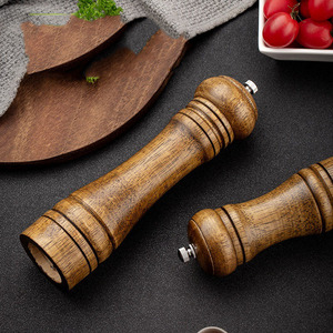 Manual 5-inch 8-inch 10 Inch Grinder Pepper Grinder, Oak Pepper Freshly Ground Pepper Powder Seasoning Jar Grinding Bottle - Product Image 6
