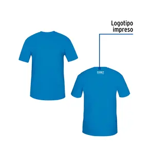 Blue <b>Men's</b> Regular Fit Short Sleeve Jersey <b>T</b>-<b>Shirt</b> With Printed Forst Logo O-Neck Casual Solid Color <b>Knitted</b> Fabric Design - Product Image 1