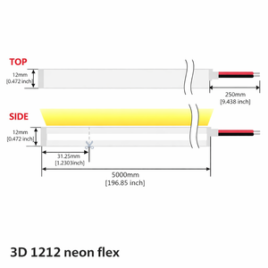 Iluminación de Fachada, Tubo de Neón LED Arquitectónico 3D de Silicona Flexible, 1212 LED, 24V, IP67, CRI>90 - Product Image 3