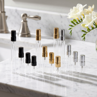 Flacons de parfum vides en gros 2ml 3ml 5ml 10ml Mini atomiseurs en verre avec capuchons noir, or, argent, plusieurs tailles, rechargeables