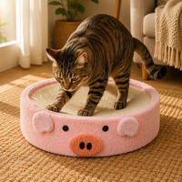 Lit-griffoir pour chat, résistant à l'usure et anti-déchirures, bac à griffer rond pour chat, lit pour chat intégré, grand jouet à griffer pour chat