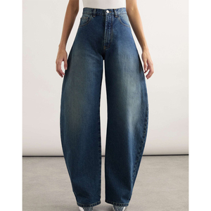 Pantaloni Disai Denim personalizzati da donna di ultima generazione Vintage blu Denim pantaloni a Banana a botte Jeans pantaloni a palloncino - Product Image 2