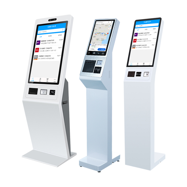 15.6 21.5 32 Inches Self-Service Printer All in One Hotel Check in With Barcode Scanner POS Holder Ticket Bill Payment Kiosk