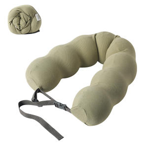 Almohada de viaje portátil con espuma viscoelástica en forma de U para avión, oficina, siesta, azul, verde, rosa, beige, color sólido, Xld069 - Product Image 2