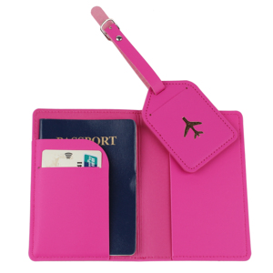 Luxury Slim Fashionable Travel Passport Holder Luggage Set Pu Leather Case Cover Letter Pattern <b>Name</b> <b>Tag</b> Water Resistant - Product Image 6
