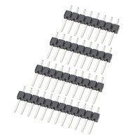 Conector de pines macho de paso de 2.54mm, de una sola fila, vertical, de cobre chapado en oro, de 1x2 a 1x40P, de montaje pasante, personalización de fábrica certificada