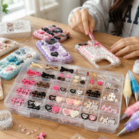 Accessoires décoratifs rétro, frais, simples et colorés en résine et strass pour coiffures, pinces à cheveux et coques de téléphone