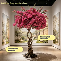 ARTFLORA Pohon Bougainvillea Buatan dari Kayu Solid, Mirip Asli, Ukuran Besar untuk Dekorasi Dalam Ruangan di Pusat Perbelanjaan, Grosir Tanaman Hias
