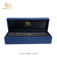 Webest Boîtes à bijoux personnalisées Boîte double en velours Boîte à bijoux emballage pour bracelet