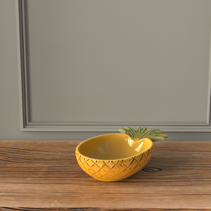 צלחת אוכל קרמית בעיצוב אננס בעבודת יד, ציפוי חלק בהתאמה אישית, מזין לחיות מחמד, לקולקציות בנושא חוף וטרופי - Product Image 6