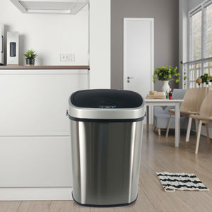 Cubo de basura de acero inoxidable de 68L, tapa electrónica sin contacto, Sensor, producto para el hogar inteligente para cocina, dormitorio/oficina, uso interior superior abierto - Product Image 1