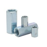 Galvanized Carbon Steel Fully Threaded Hex Coupling Nuts Heavy Duty Long Connection Nut Threaded Rod Connector Fasteners Class