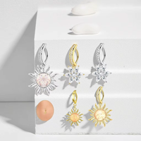 Anneau de nombril Clicker pour femme en acier chirurgical, zircon, tournesol, papillon, bijou de piercing de nombril, faux piercing de nombril 2026
