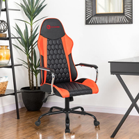 Chaise de bureau pivotante exécutive moderne en cuir PU à dossier haut réglable et coussin fin pour la maison et le bureau – Vente en gros