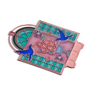 Marcapáginas con Diseño de Golondrina en Color Rosa Claro y Forma de Puerta en Color Oro Rosa, Precio Directo de Proveedor - Product Image 5