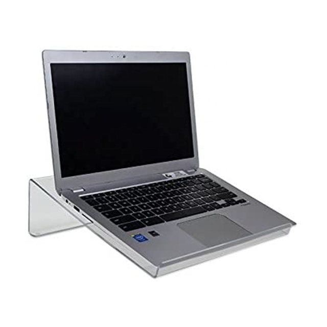 Customized OEM & ODM Transparent Acrylic Desktop Laptop Riser Stand Holder Rack Clear Acrylic Laptop Stand