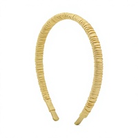 Bandeau plissé en soie de mûrier 100% 19 Momme, style coréen, froncé, pour femme, 10 couleurs