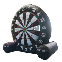 Fléchette gonflable de 5m 17 pieds de haut, grand jeu de fléchettes de football gonflable, jeu de fléchettes de pied gonflable bon marché avec 6 balles et souffleur d'air