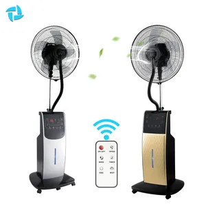 New Innovation Electric Touch Control mist stand fan Five wheels to move