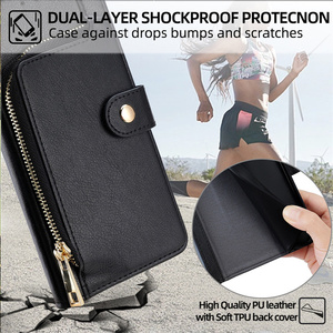 Đối với <span class=keywords><strong>Samsung</strong></span> Galaxy S24 s23plus S22 s21ultra s20fe S10 S9 S8 Lưu ý 20 kinh doanh PU da dây kéo ví phụ nữ điện thoại trường hợp người đàn ông trường hợp - Product Image 6