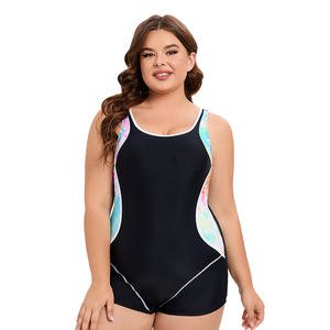 Nuevo traje de baño deportivo sin espalda de una pieza para mujer para estilo europeo y americano conservador 2025, tallas grandes con piernas anchas - Product Image 3