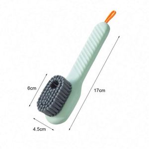 Multifunctional Eco-Friendly PP Soft Nylon Bristled Shoe Brush with Long Steel Handle and Automatic Liquid Adding - Product Image 5