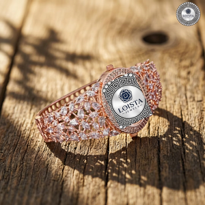 Montre de luxe en quartz et diamants pour femme avec bracelet en verre taillé en marquise de 20 mm, personnalisable - Product Image 3
