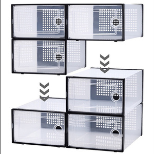 Lot de 12 boîtes de rangement pour chaussures, organiseurs, bacs, contenants en plastique transparent empilables pour baskets - Product Image 2