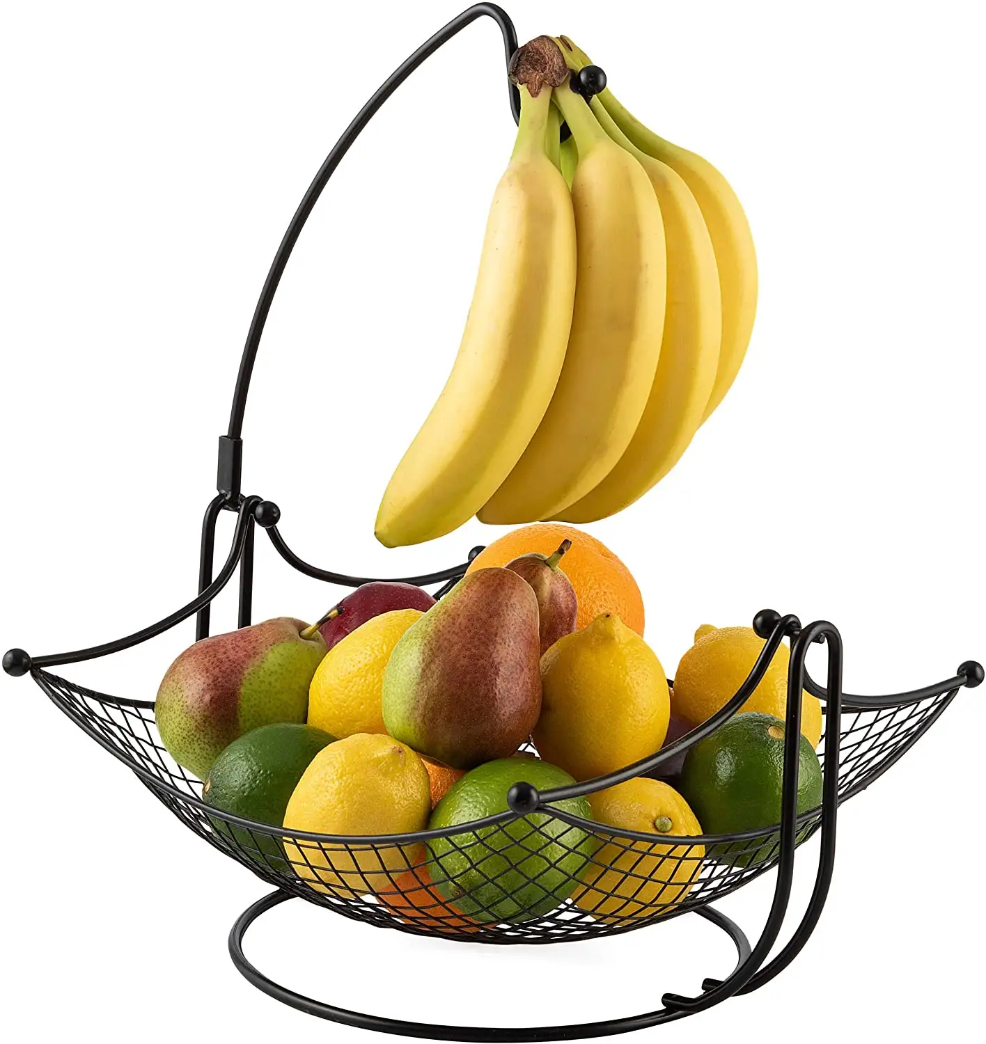 Tigela de frutas com cabide de banana, cesta de frutas com suporte de banana destacável, cesta de frutas