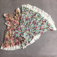 Robe d'été pour bébé avec logo personnalisé, style plage, volants, dentelle, dos nu, robe pour petite fille, vêtements de mode pour enfants