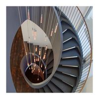 Escalier en colimaçon en marbre doré ACE Escaliers préfabriqués en bois de chêne sculpté de qualité supérieure Escaliers en fibre de verre verre trempé