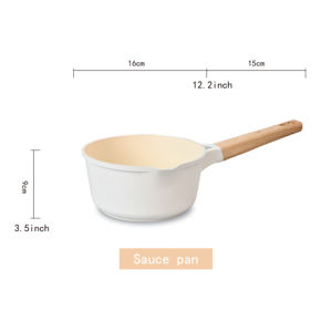 Nouveau design Batterie de cuisine pour hôtel Batterie de cuisine en <span class=keywords><strong>aluminium</strong></span> moulé sous pression avec revêtement antiadhésif blanc Cuisinière à gaz applicable - Product Image 6