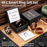 Bague intelligente NFC en céramique haut de gamme personnalisée avec puce NTAG216 CUID, bague RFID passive pour le contrôle d'accès et les cartes de visite professionnelles