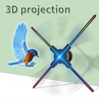 Ventilateur holographique 3D à 4 pales, technologie vidéo, grande taille 100 cm, affichage publicitaire, ventilateur LED holographique 3D, panneau d'affichage