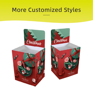 Tùy chỉnh sàn tông Cây giáng sinh giấy Quà Tặng hiển thị trang trí đứng bán lẻ Pop sóng giáng sinh hiển thị các tông - Product Image 5