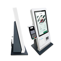 AWSTOUCH Kiosque de commande alimentaire en libre-service avec écran tactile de 15,6 pouces et lecteur de codes-barres, machine de paiement en libre-service pour les commandes