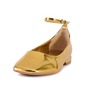 Sandales carrées argentées personnalisées pour femmes, escarpins décontractés à bride cheville pour dames, chaussures plates métalliques de bureau pour femmes - Product Image 4