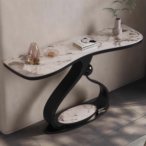 Mesa <span class=keywords><strong>Consola</strong></span> de Diseño Creativo de Lujo con Tapa de Mármol y Base de Metal Resistente para Entrada, Pasillo y Decoración del Hogar - Product Image 3