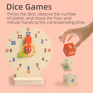 Jouet éducatif Montessori pour l'apprentissage précoce, horloge en bois pour apprendre à lire l'heure, cadeau pour les enfants, les garçons et les filles - Product Image 3
