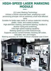 Machine de marquage de bouchons de bouteilles à double laser UV entièrement automatique pour codage intérieur/extérieur de codes DataMatrix et QR, pour la traçabilité Russe Chestny ZNAK - Product Image 5