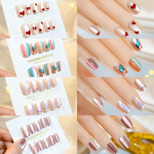 10 pièces/sac feux d'artifice amour oeil de chat à la main ongle Patch brillant presse sur les ongles couverture complète ongles conseils détachable bricolage <span class=keywords><strong>manucure</strong></span> porter - Product Image 3