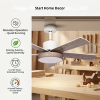 Ventilateur de plafond silencieux ProBreeze 48 pouces, 5 pales, 6 vitesses, lumière LED à intensité variable, télécommande, design moderne, chambre à coucher, garantie 5 ans