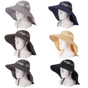 Sombrero de Pesca con Protección Solar y Logotipo Personalizado, Sombrero de Ala Ancha de Alta Calidad con Solapa para el Cuello, para Senderismo, Camping y Actividades al Aire Libre - Product Image 1
