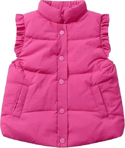 Gilet Casual Traspirante Antivento Impermeabile per Bambine BKD con Maniche a Volant e Bottoni, Giacca Autunno Inverno 2-8 Anni - Product Image 3